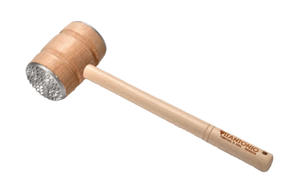 Vitantonio Beech Wood 2-Face Meat Tenderizer with Metal