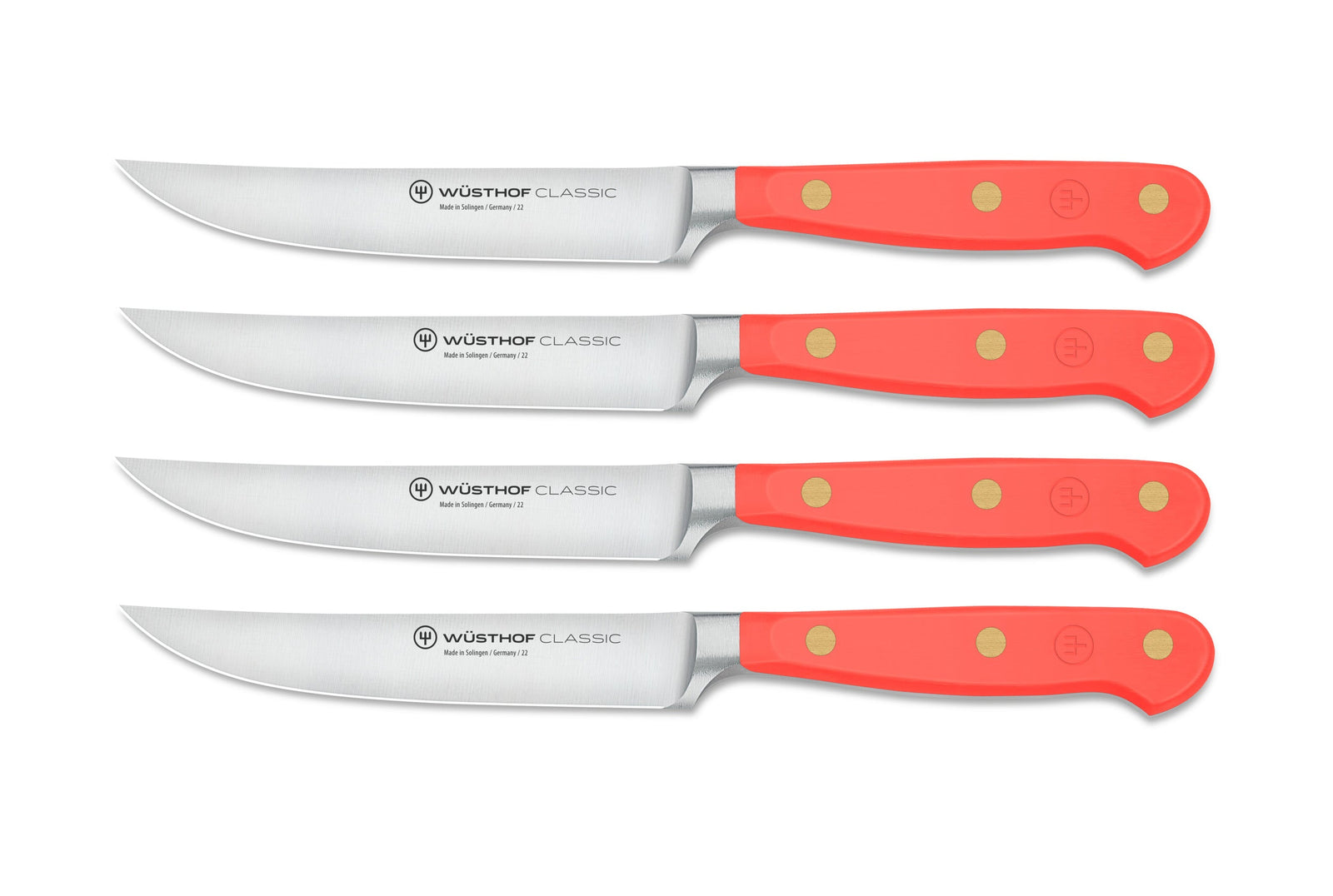 Wüsthof Classic Coral Peach Steak Knife Set – 4-pcs. Wusthof by Kitchen Niche