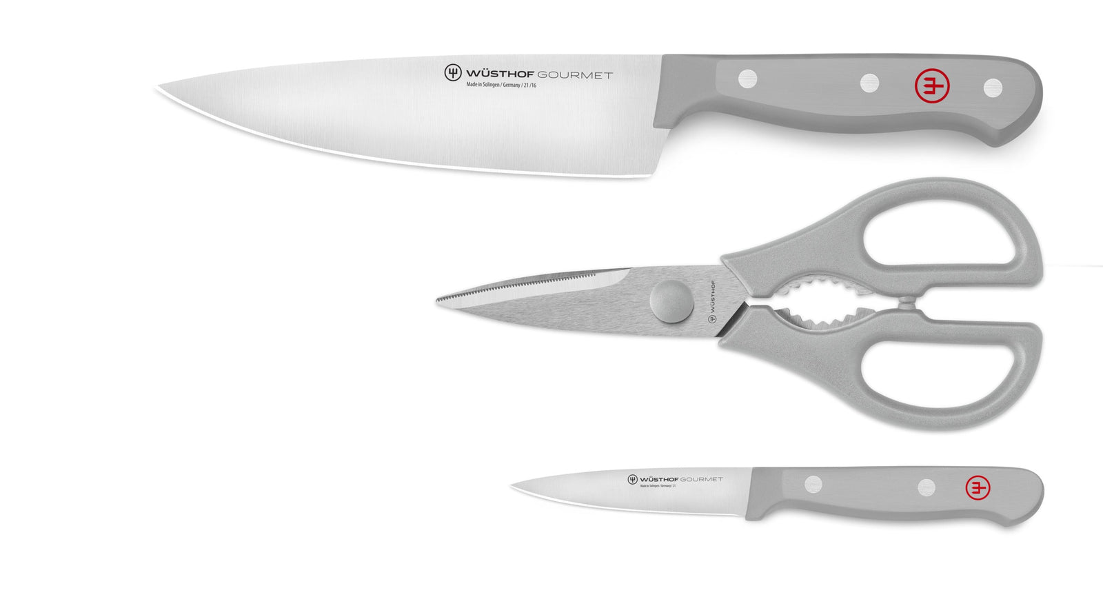 Wüsthof Gourmet Grey Prep Knife Set – 3-pcs. Wusthof by Kitchen Niche