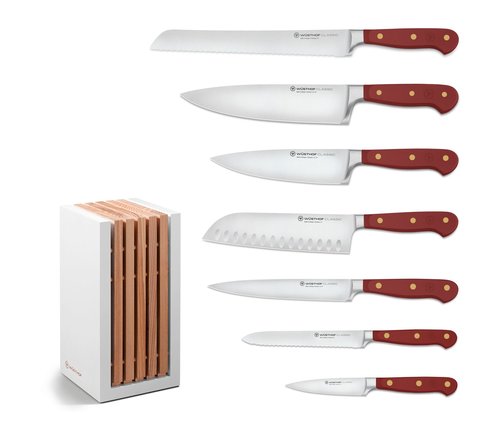 Wüsthof Classic Tasty Sumac Designer White Knife Block Set – 8-pcs. Wusthof by Kitchen Niche