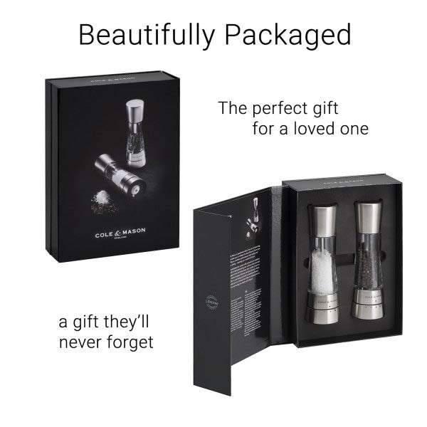 Cole & Mason Derwent Salt & Pepper Mill Gift Set – Stainless Steel – 7.5" / 19 cm