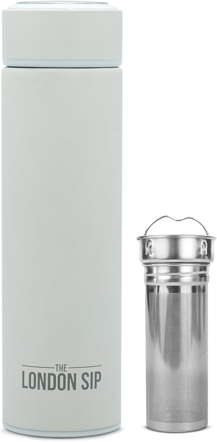 London Sip Tea Infuser Bottle – Pearl White – 16 oz