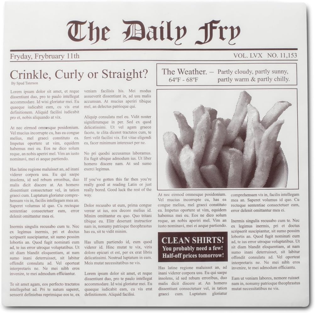 Fox Run Newsprint French Fry Paper