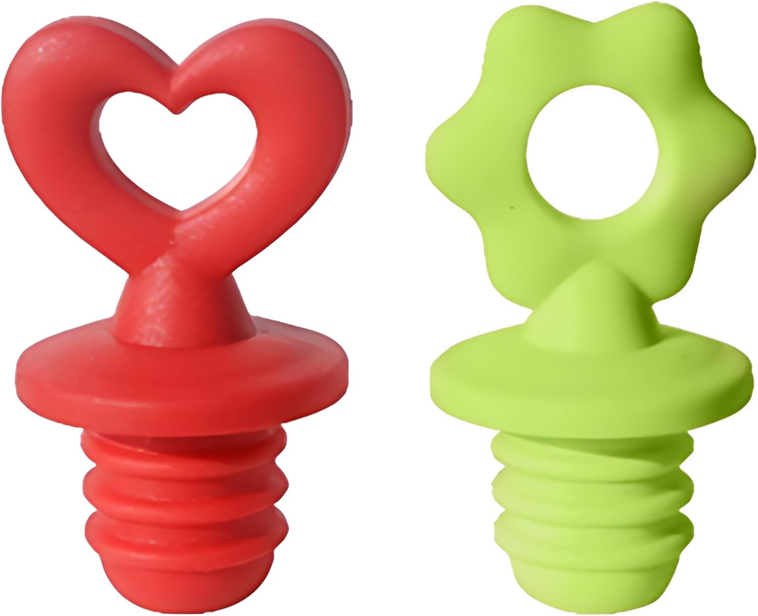 Oggi Set of 2 Stoppers – Heart and Daisy