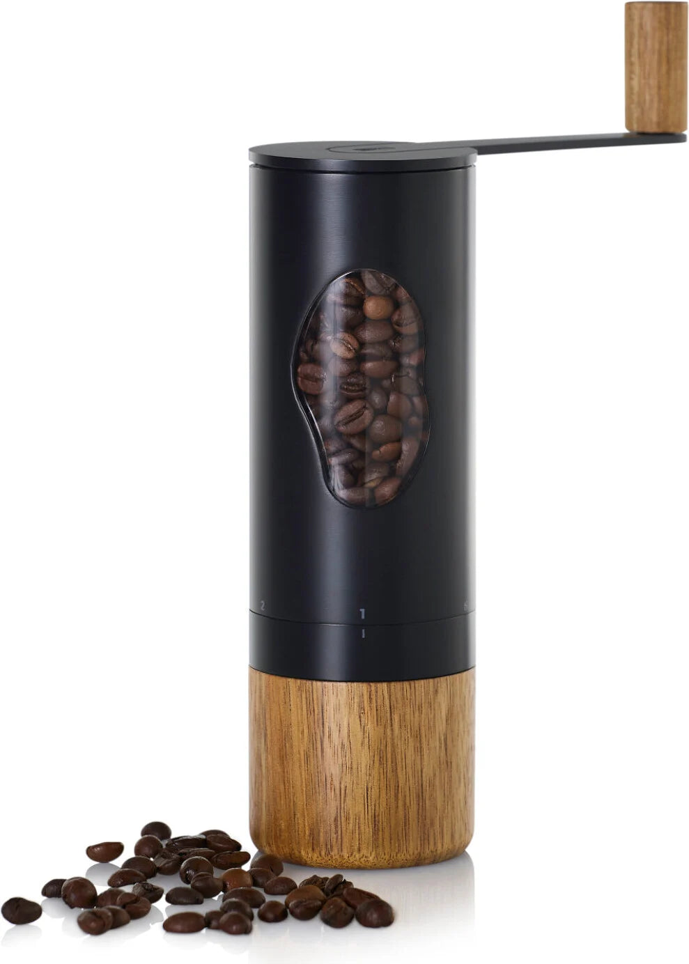 AdHoc Mrs Bean Manual Coffee Grinder – Acacia / Black Stainless Steel
