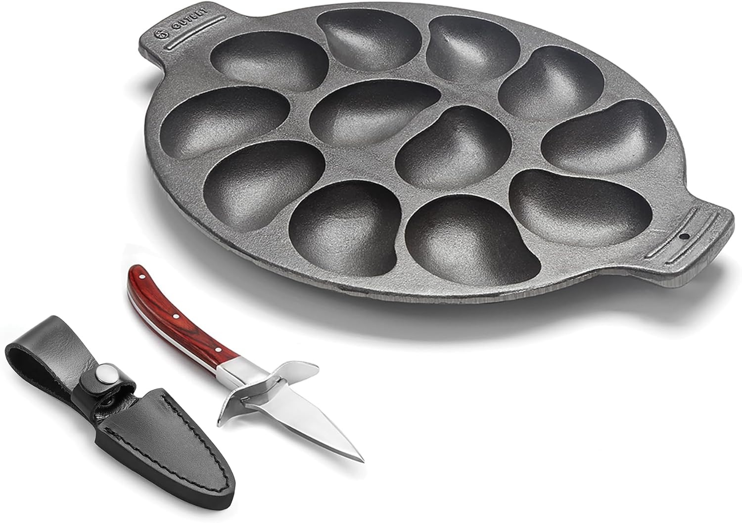 Outset Oyster Knife and Oyster Pan Set