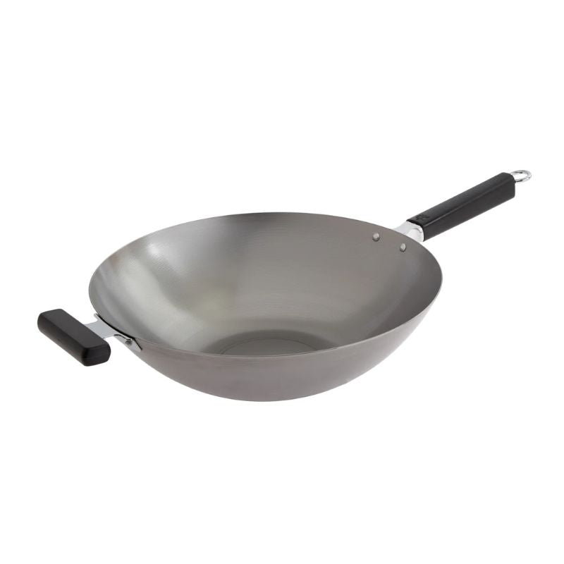Joyce Chen Professional Series 14-Inch Uncoated Carbon Steel Flat-Bottom Wok Joyce Chen by Kitchen Niche