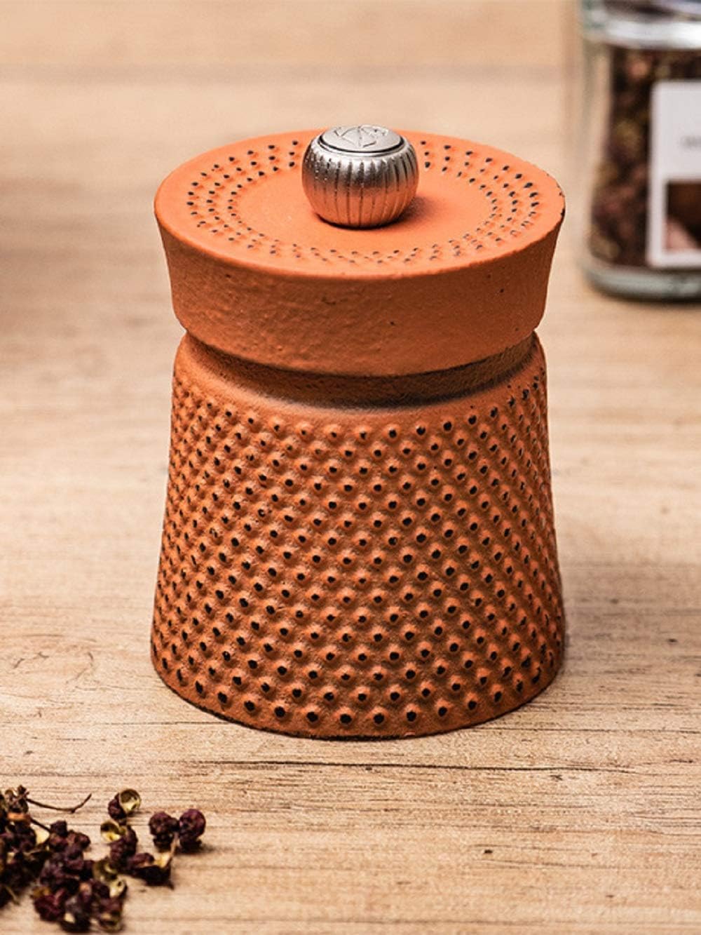 Peugeot Bali Fonte Orange Cast Iron Pepper Mill – 8 cm