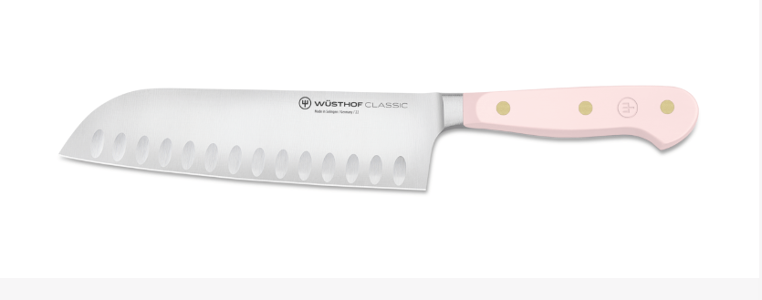 Wüsthof Classic Pink Himalayan Salt Hollow Ground Santoku Knife – 7" Wusthof by Kitchen Niche