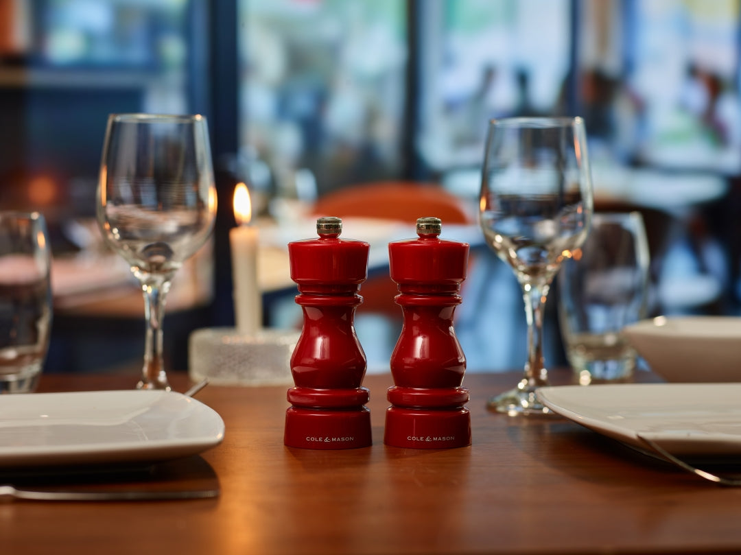 Cole & Mason London Salt & Pepper Mill Gift Set – Red Acrylic