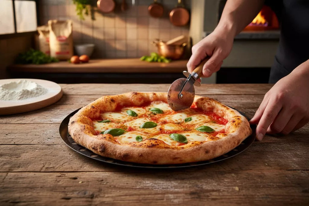 De Buyer Heavy Blue Steel Perforated Pizza Tray – 24 cm