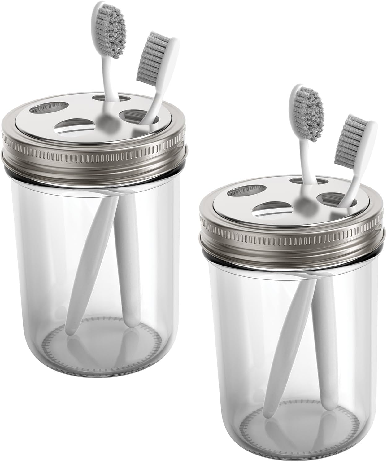 Jarware Stainless Steel Toothbrush Holder Set of 2