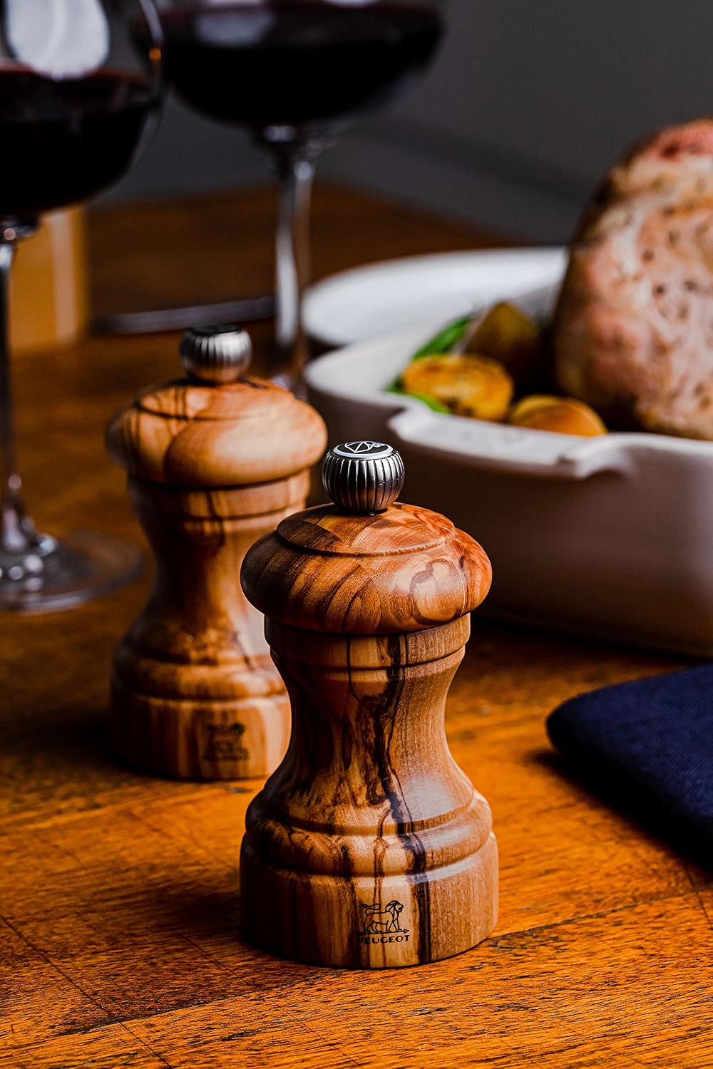 Peugeot Bistro Duo Olive Wood Salt & Pepper Mill Set – 10 cm