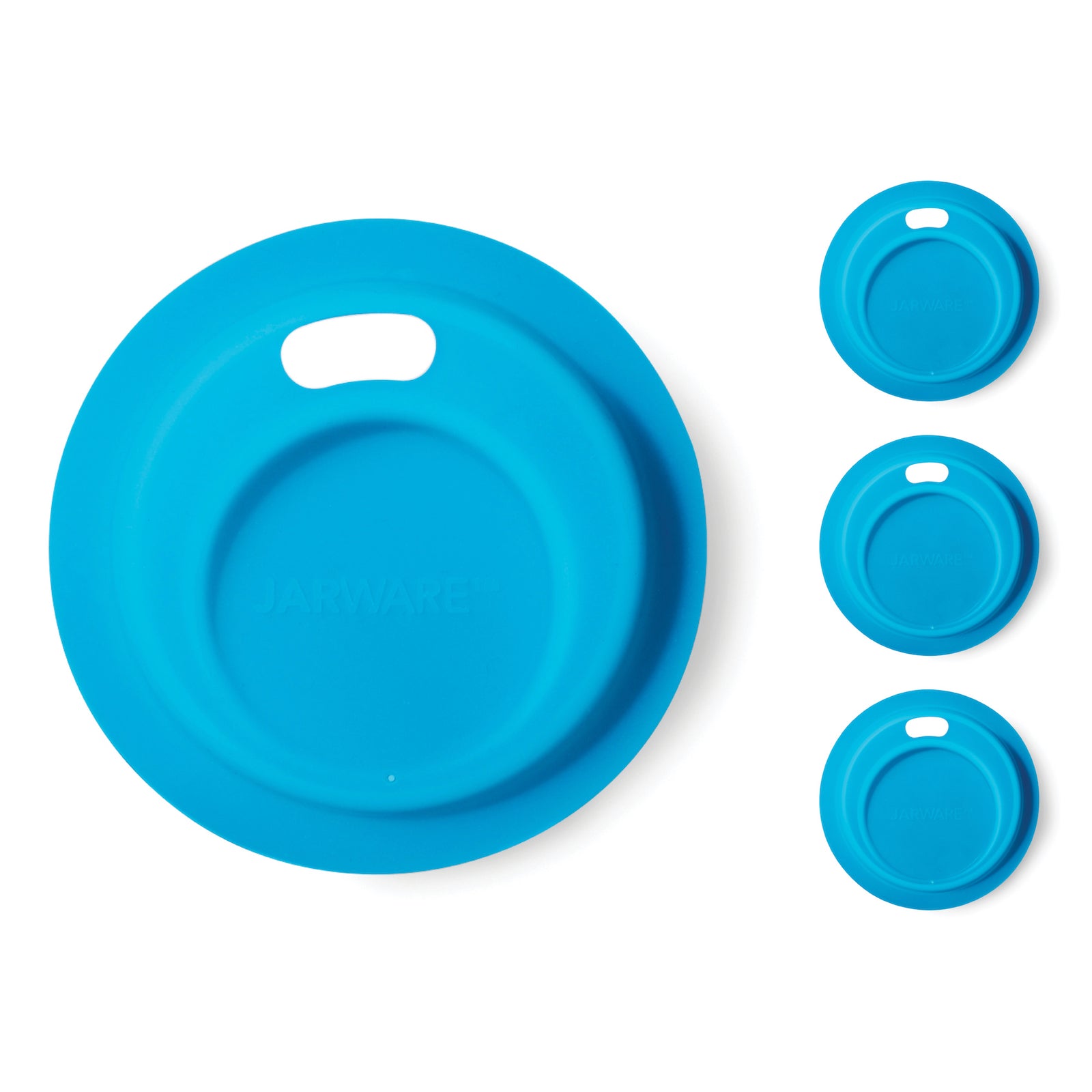 Jarware Silicone Drink Lids Set of 4 Blue