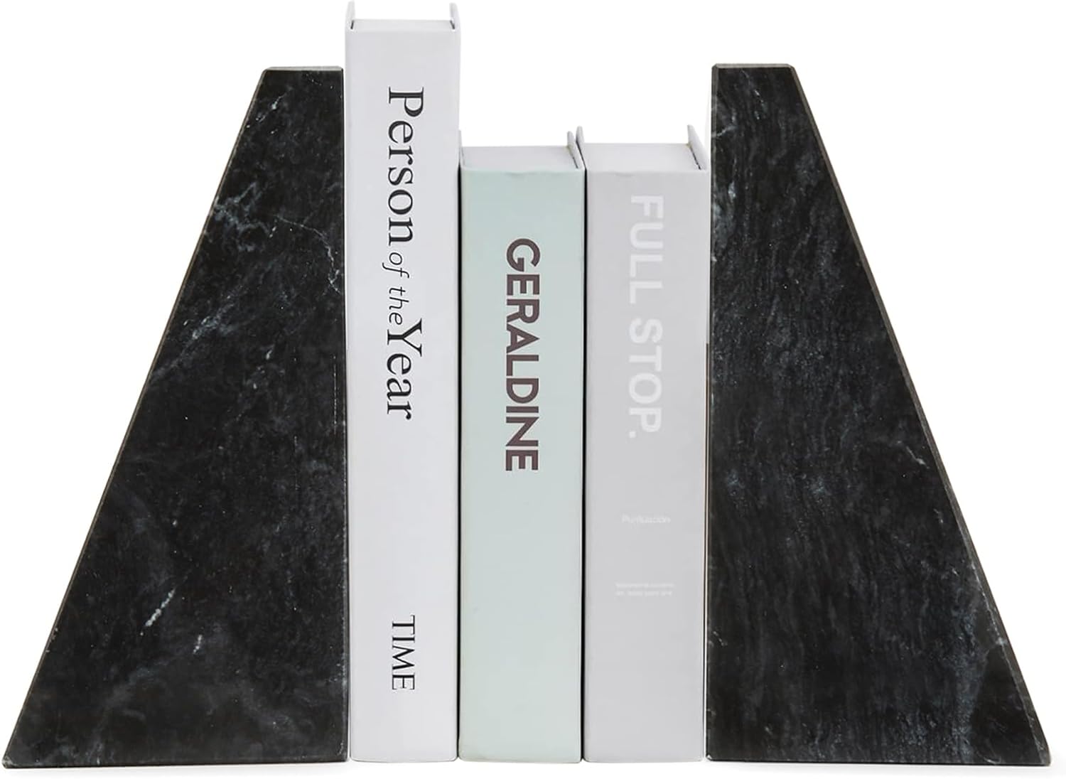 Fox Run Black Marble Triangular Bookends, Set of 2