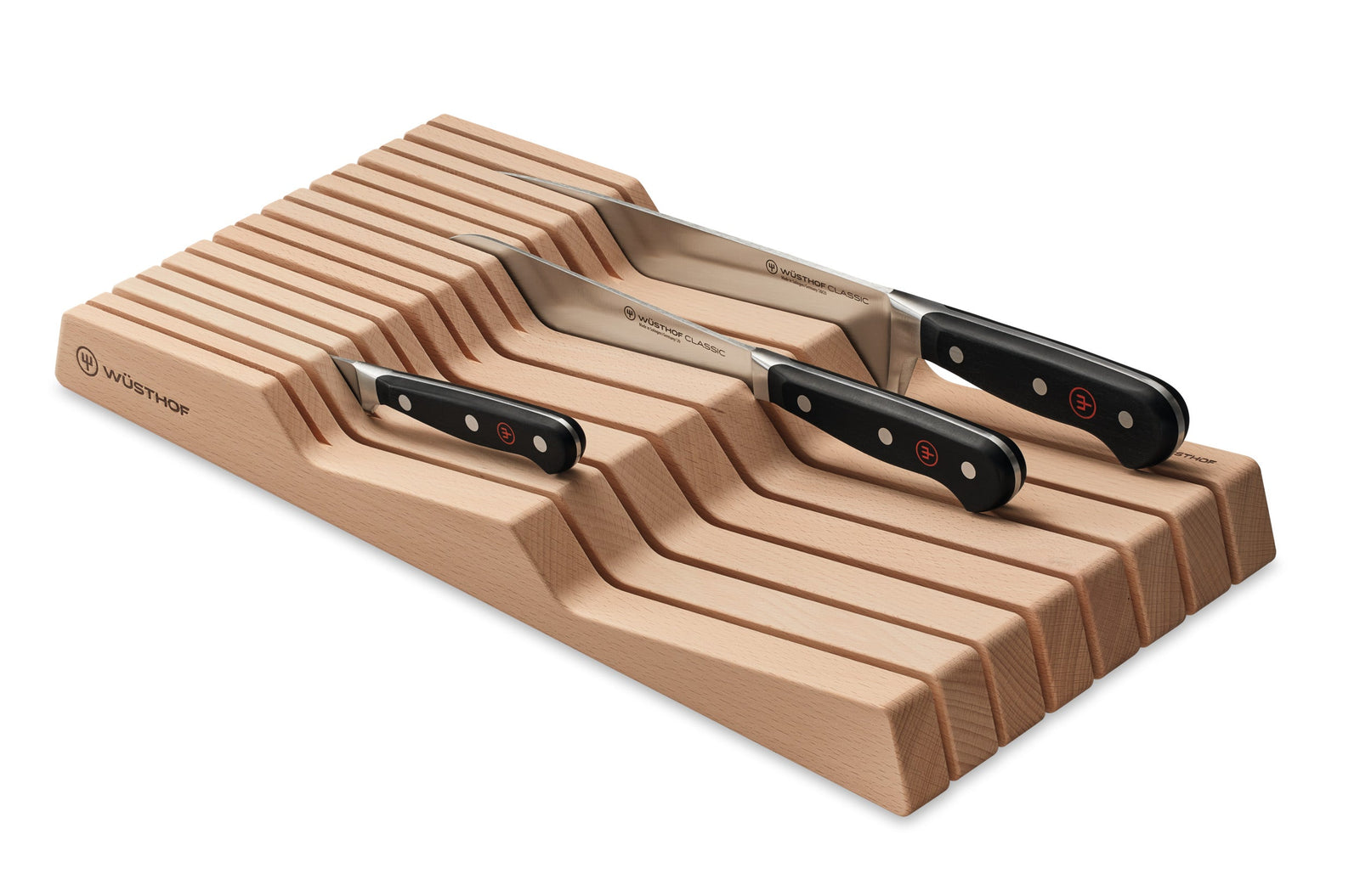 Wüsthof In-Drawer Knife Tray – 15 Slot Beech Wusthof by Kitchen Niche