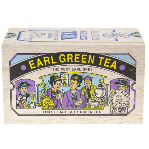 Metropolitan Tea Company Earl Grey Green Tea – 25 Teabag Wood Box