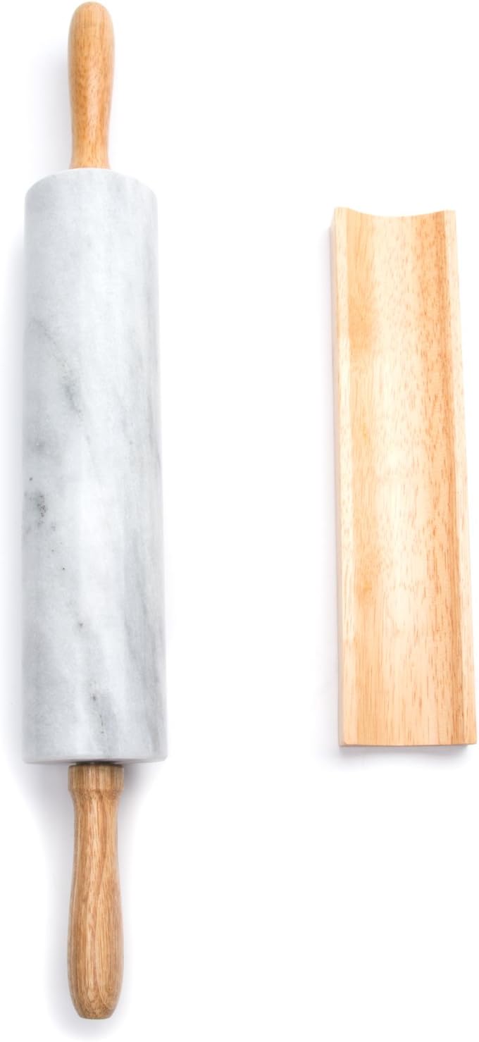 Fox Run White Marble Rolling Pin 10"