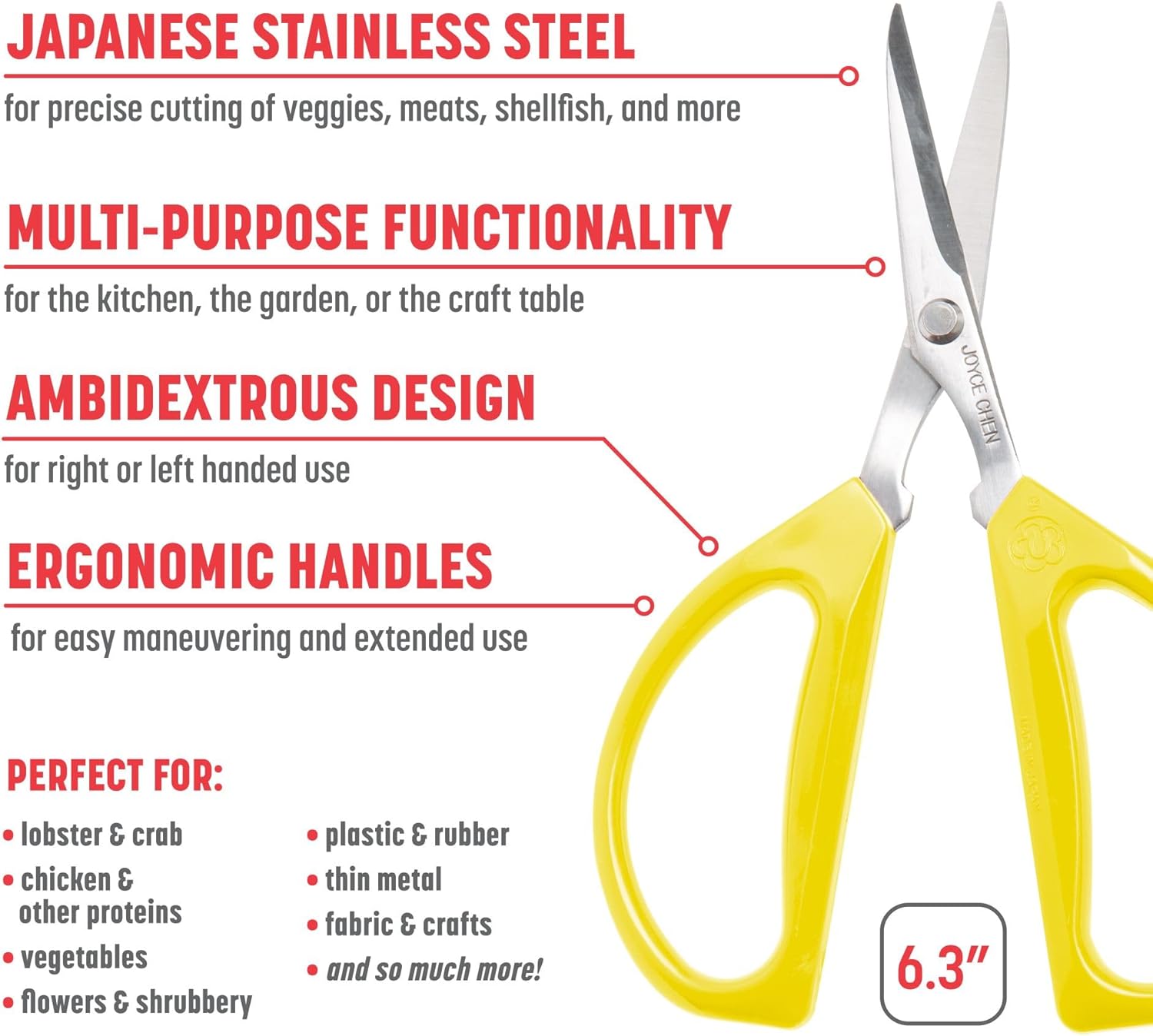 Joyce Chen Original Unlimited Kitchen Scissors – Yellow - 2 Pack