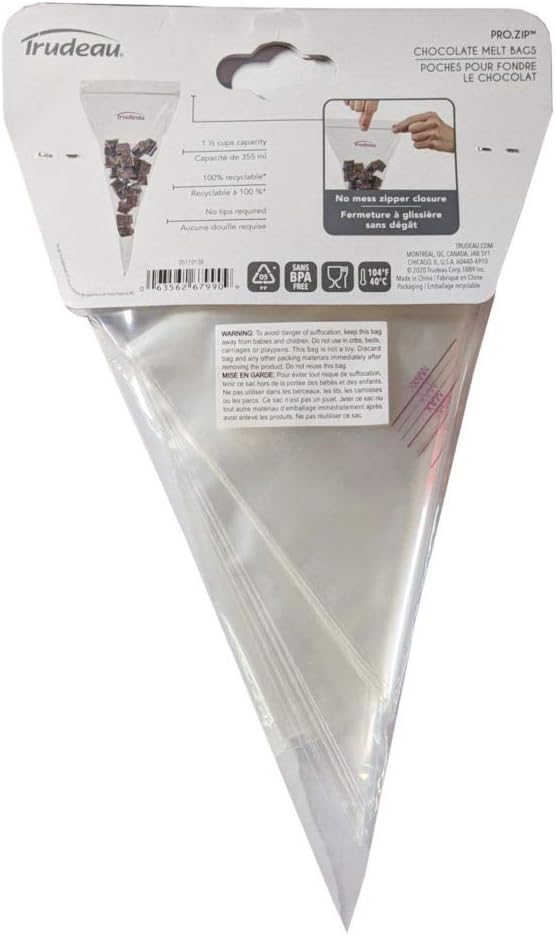 Trudeau Pro.Zip Chocolate Melt Bags – 12 " Set of 12