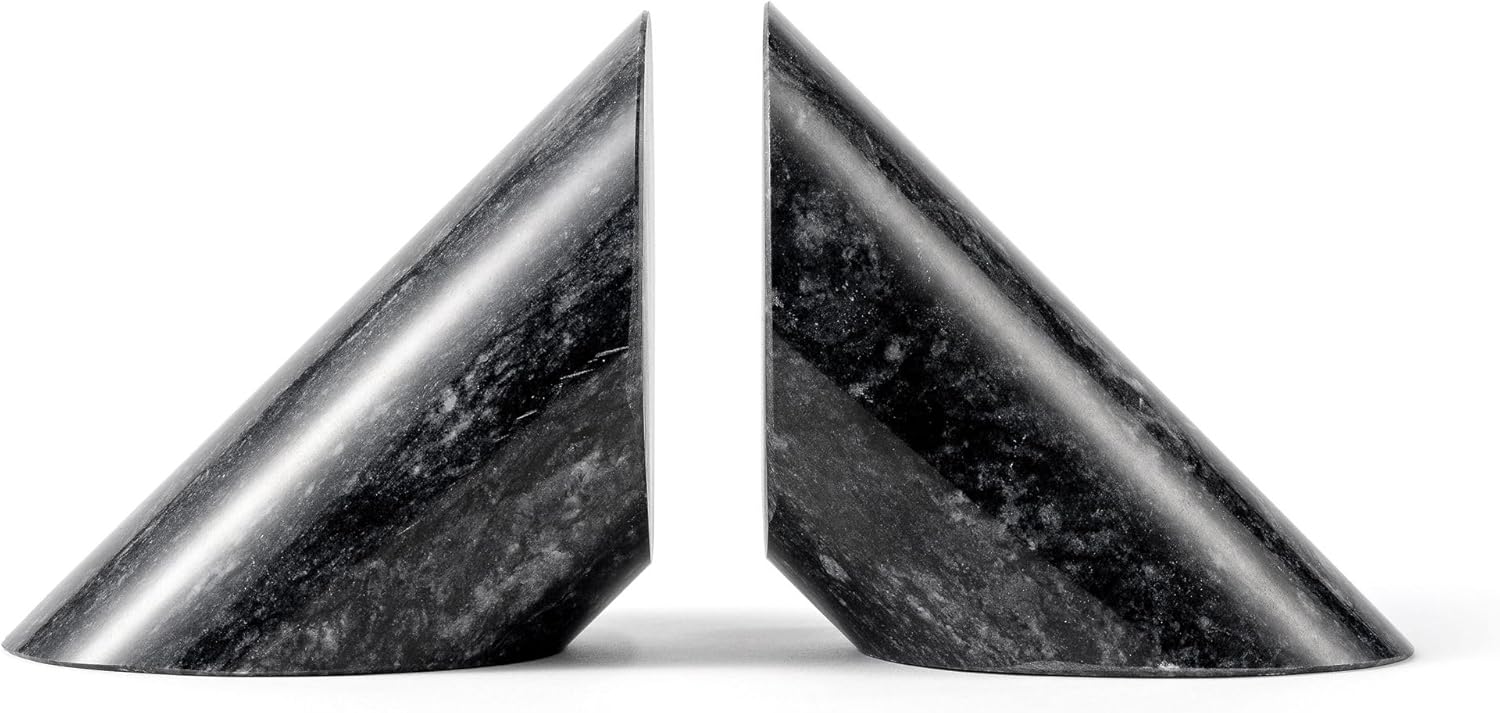 Fox Run Black Angled Marble Bookends