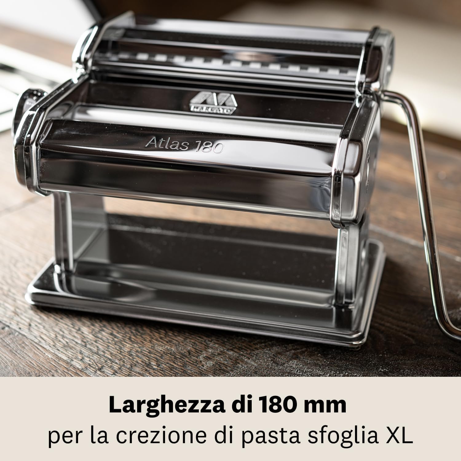 Marcato Atlas 180 Classic Premium Pasta Machine, Silver