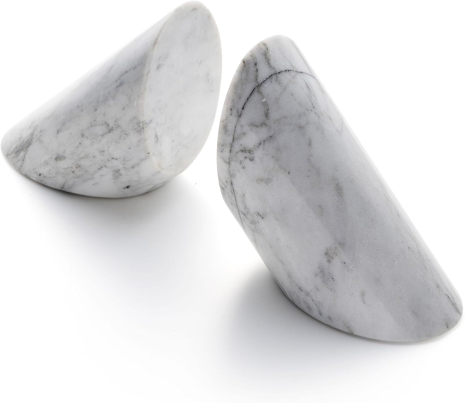 Fox Run White Angled Marble Bookends