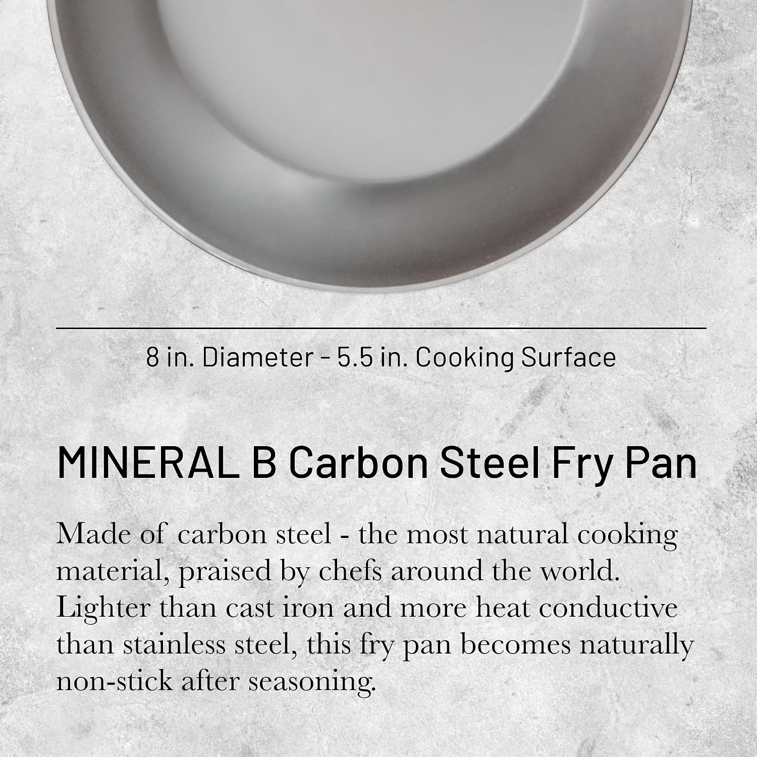 De Buyer Mineral B Element Round Steel Fry Pan – 20 cm