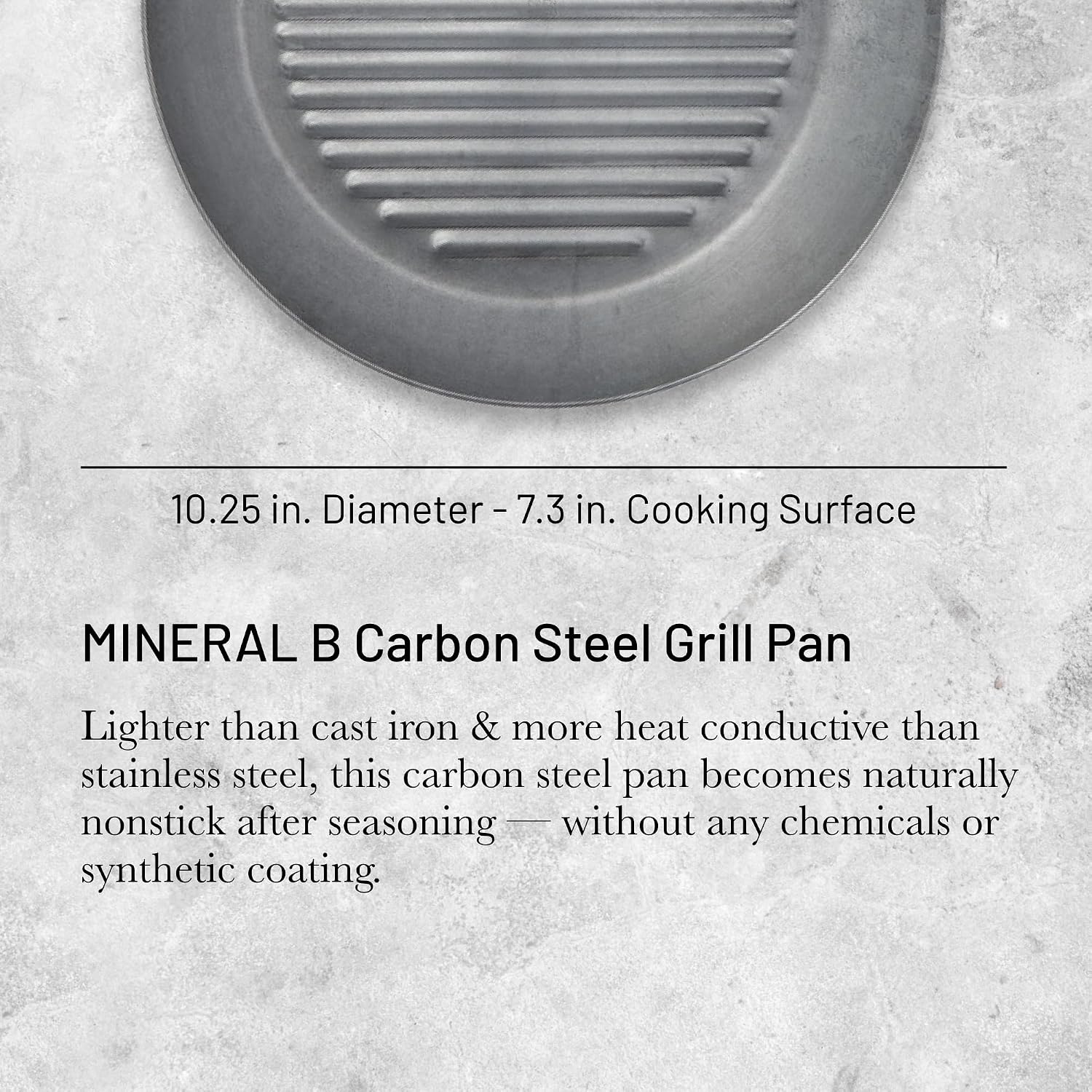 De Buyer Mineral B Element Round Grill Pan – 26 cm