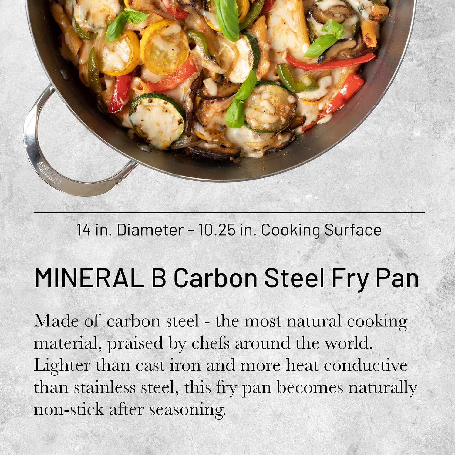De Buyer Mineral B Element Round Steel Fry Pan – 36 cm