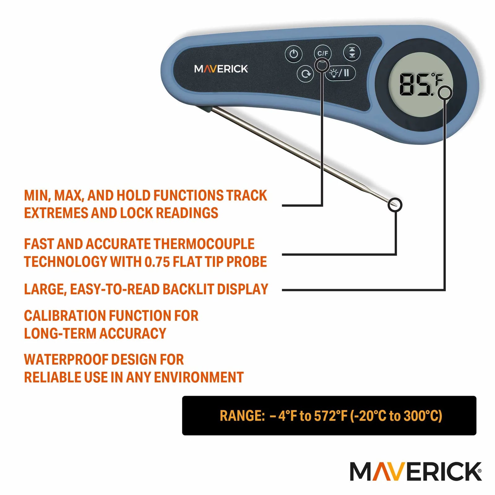 Maverick Rain Drop Waterproof Thermocouple Thermometer