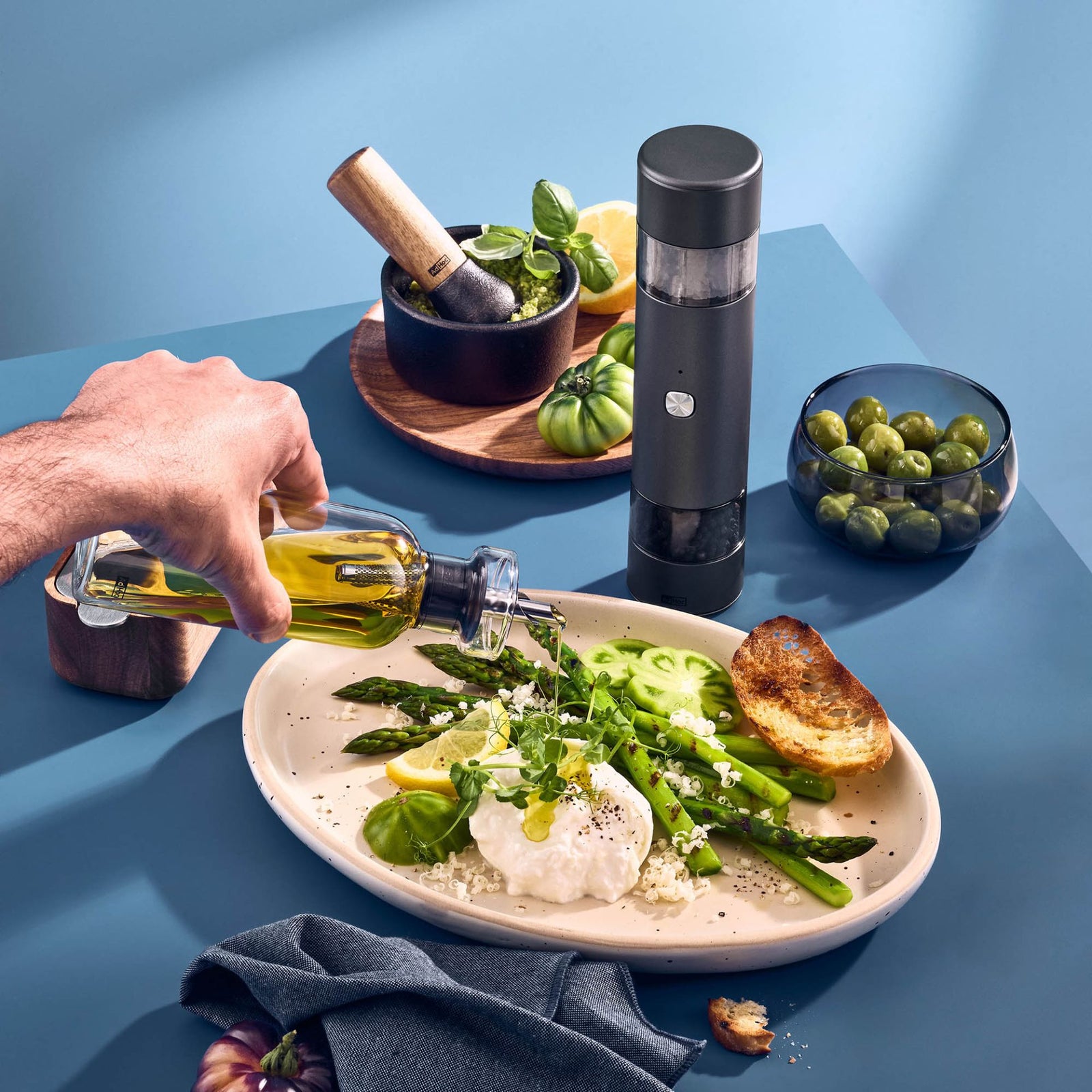 AdHoc i.Mill Duo Electric Pepper & Salt Double Mill – Dark Grey – 9.3" / 23.5 cm