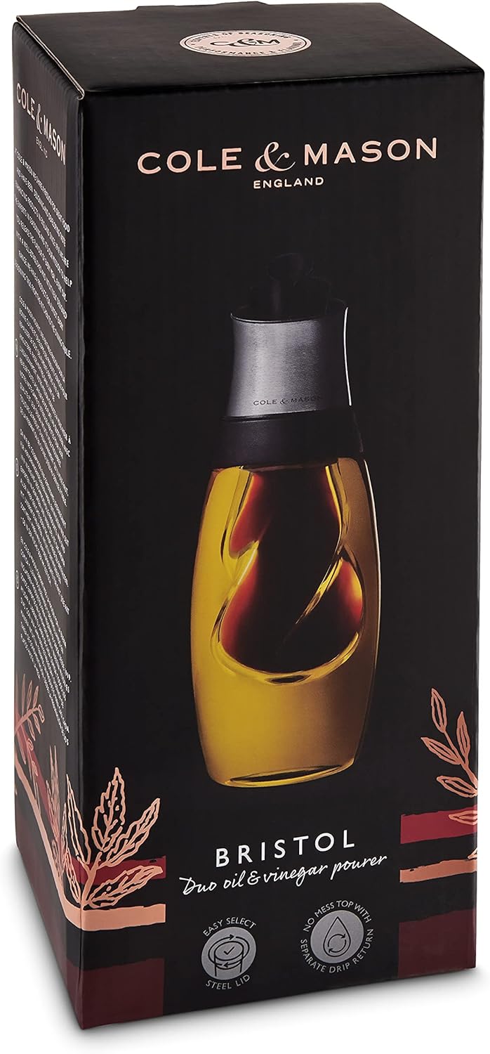 Cole & Mason Brisol Oil & Vinegar Duo Dispenser – 14 oz / 1.5 oz