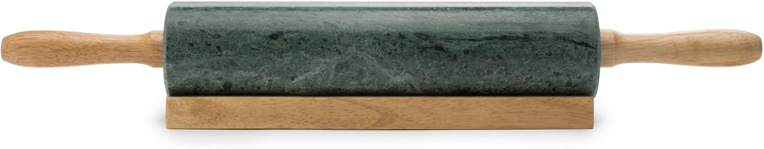 Fox Run Green Marble Rolling Pin 10"