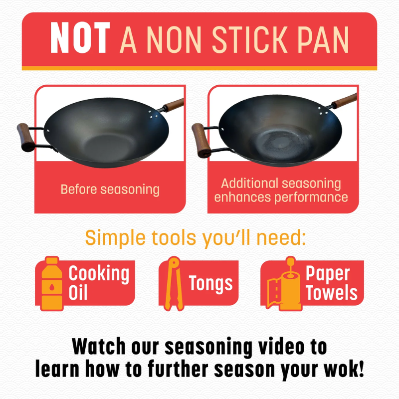 Joyce Chen Classic Series 14-Inch Carbon Steel Preseasoned Wok Joyce Chen by Kitchen Niche