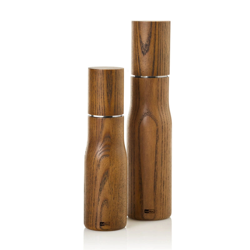 AdHoc Levo Salt & Pepper Mill – Nut Brown Ash Wood – 10.6" / 27 cm