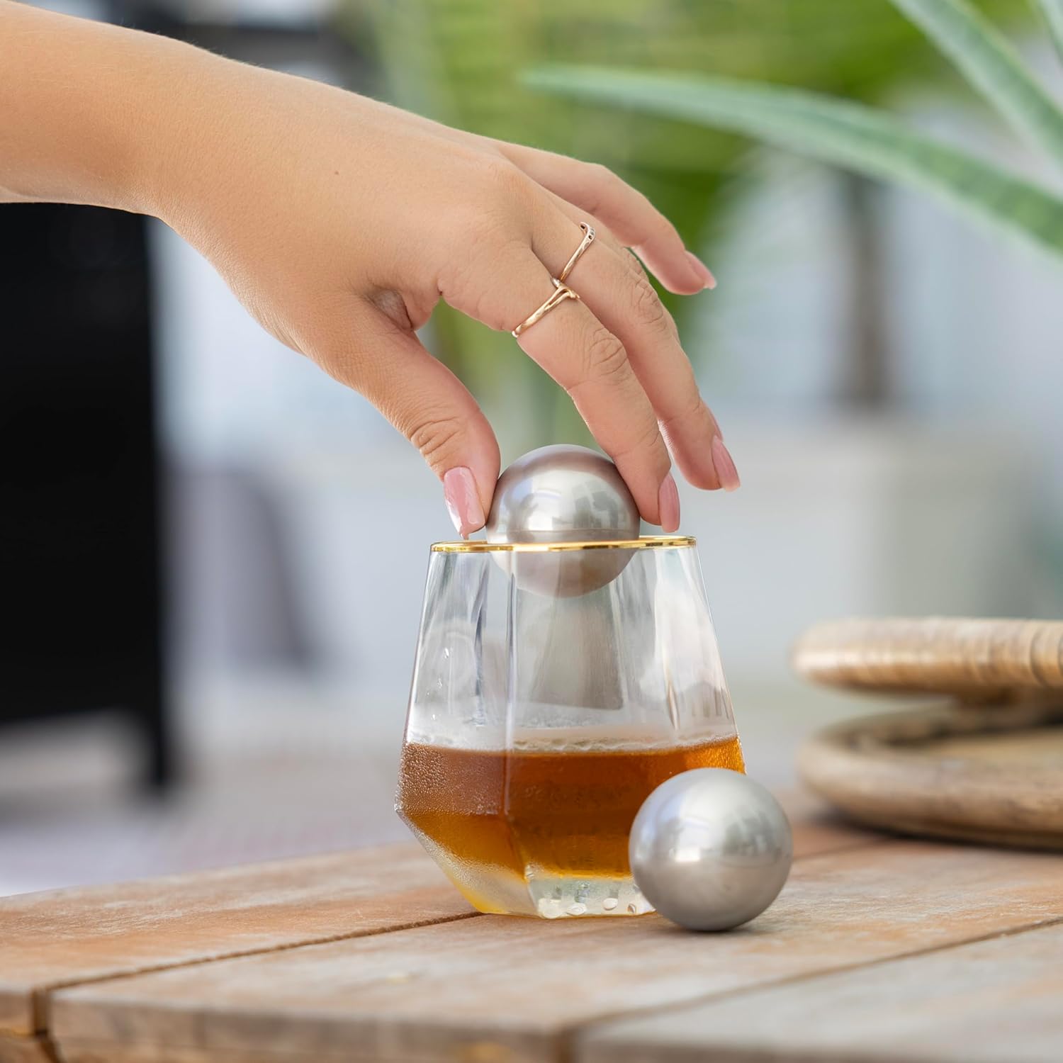 Outset Stainless Steel Ice Spheres Set of 2