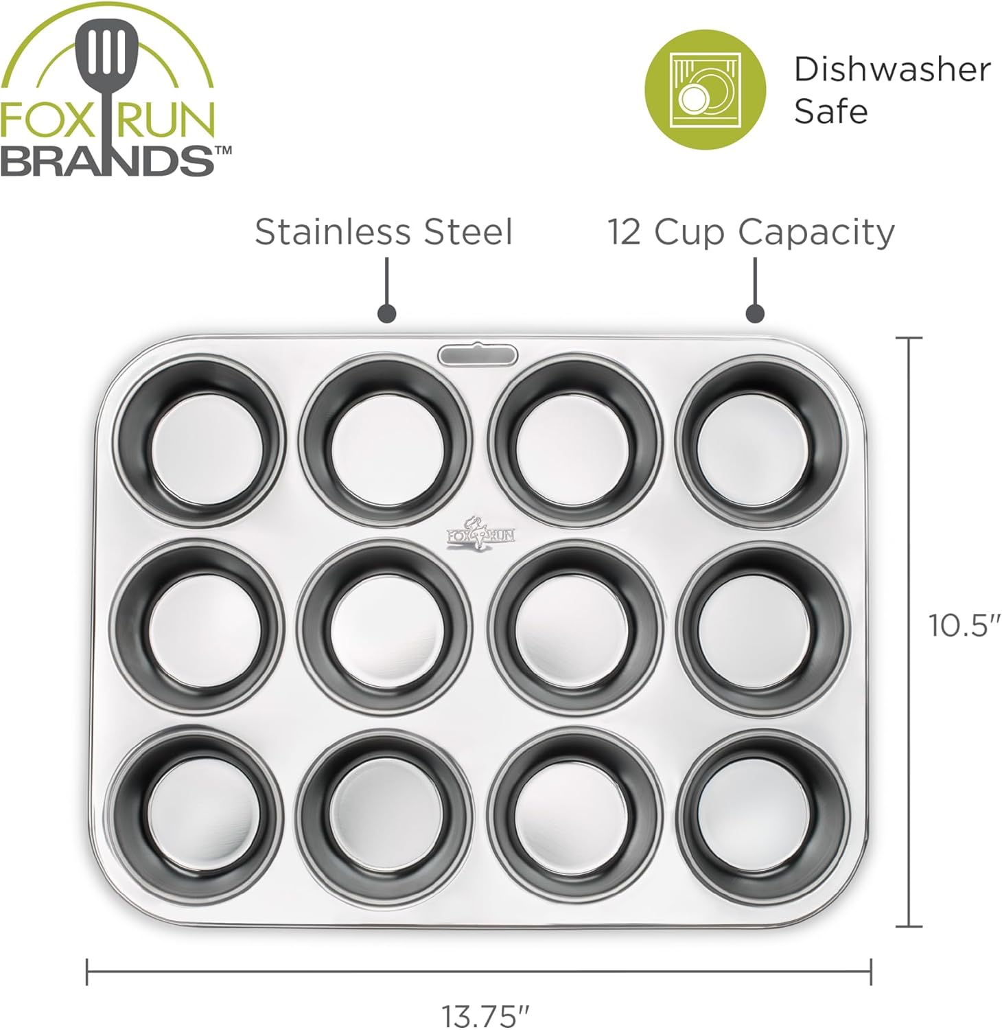 Fox Run Stainless Steel Muffin Pan