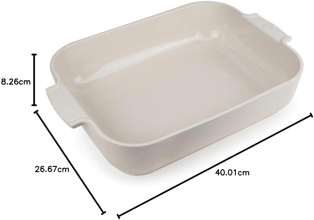 Peugeot Ceramic Baking Dish – Rectangular – Ecru – 40 cm