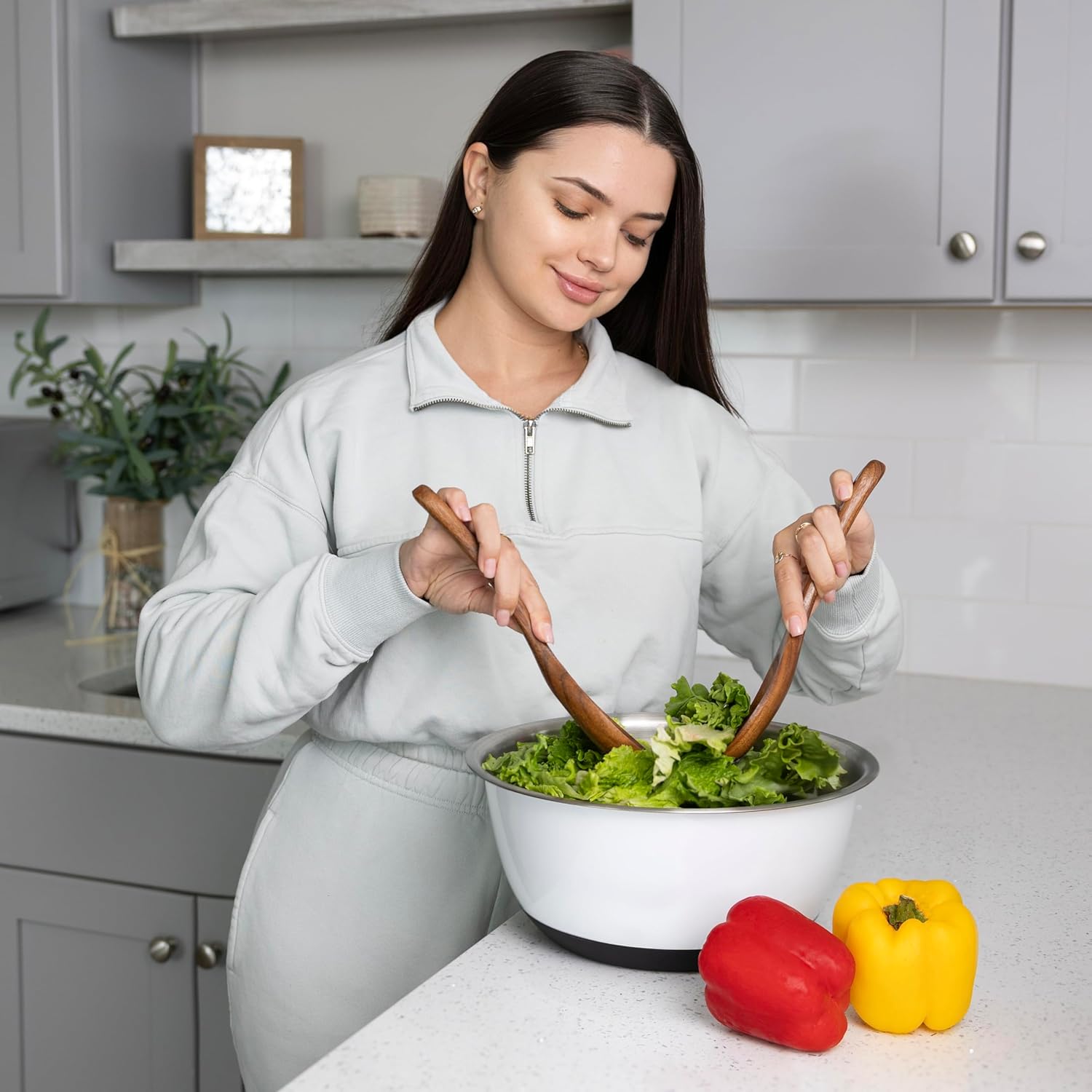 Fox Run White Stainless Steel Mixing Bowls, Set of 3