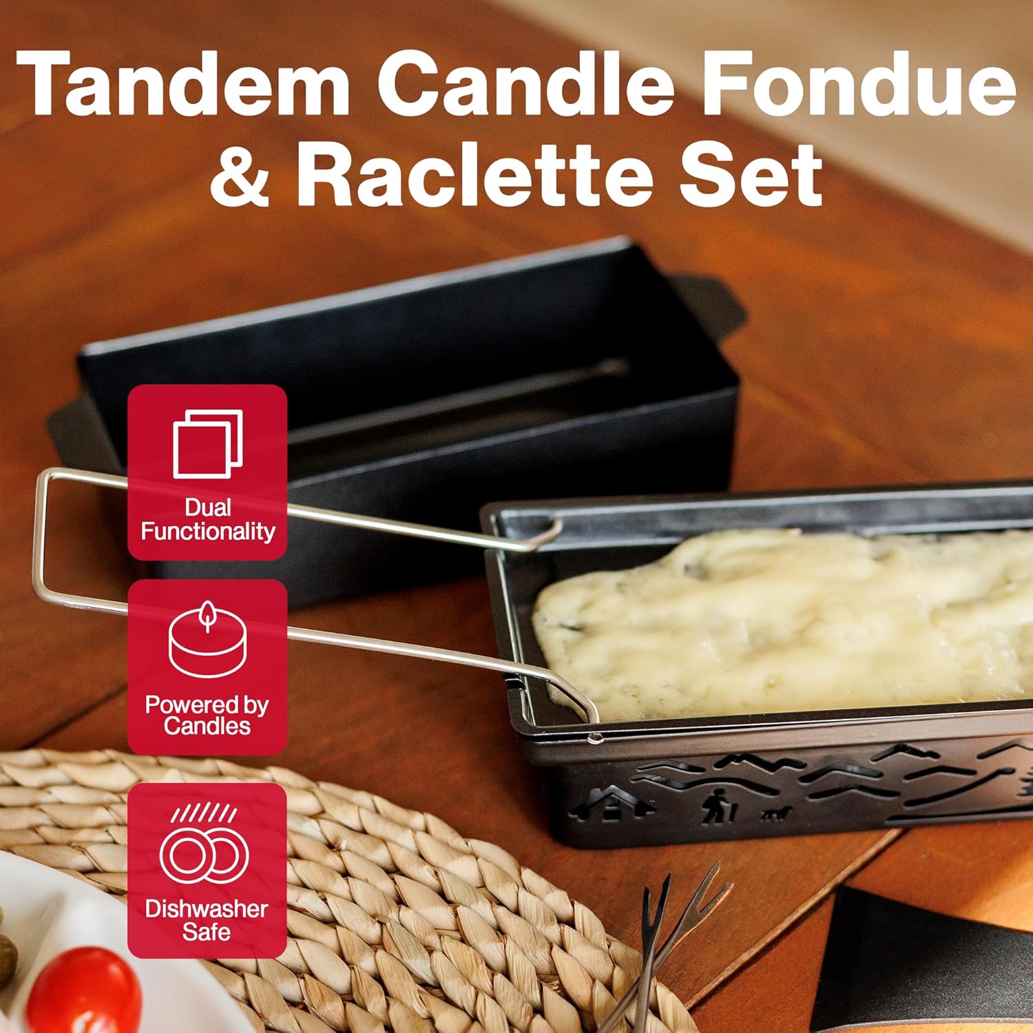 Swissmar Tandem Candlelight Fondue & Raclette Set