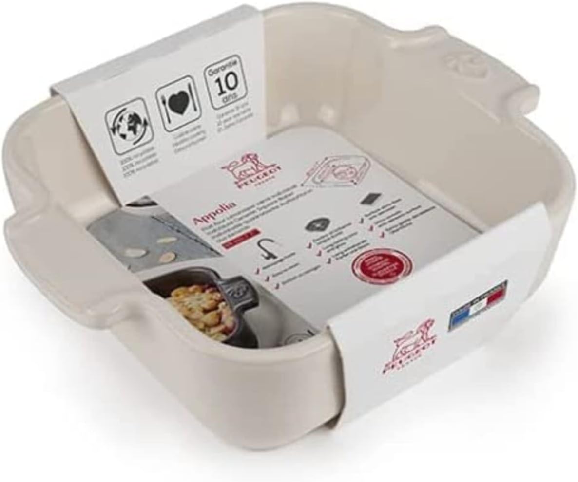 Peugeot Ceramic Baking Dish – Square – Ecru – 18 cm