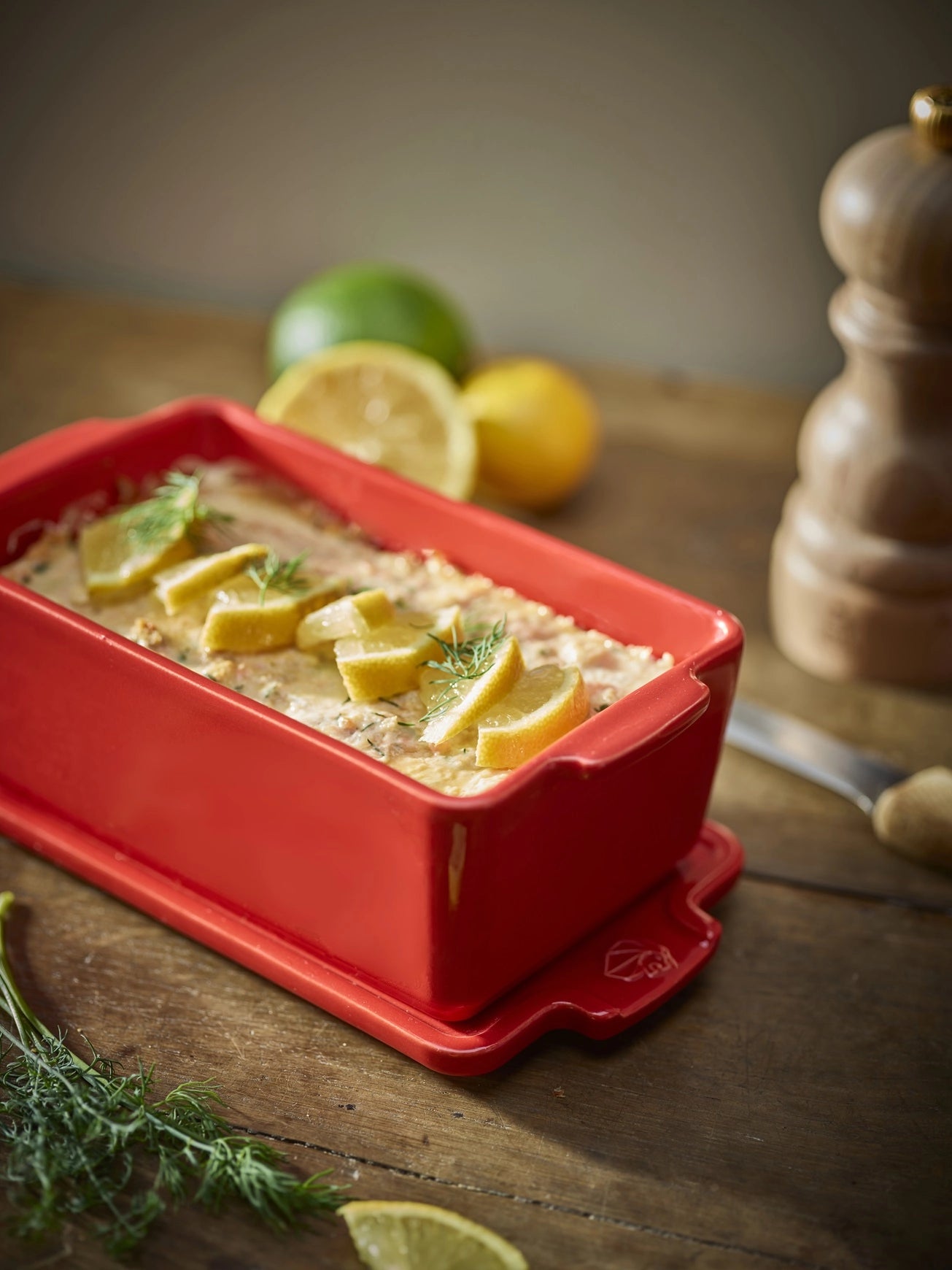 Peugeot Ceramic Terrine Dish & Press – Red – 21 cm
