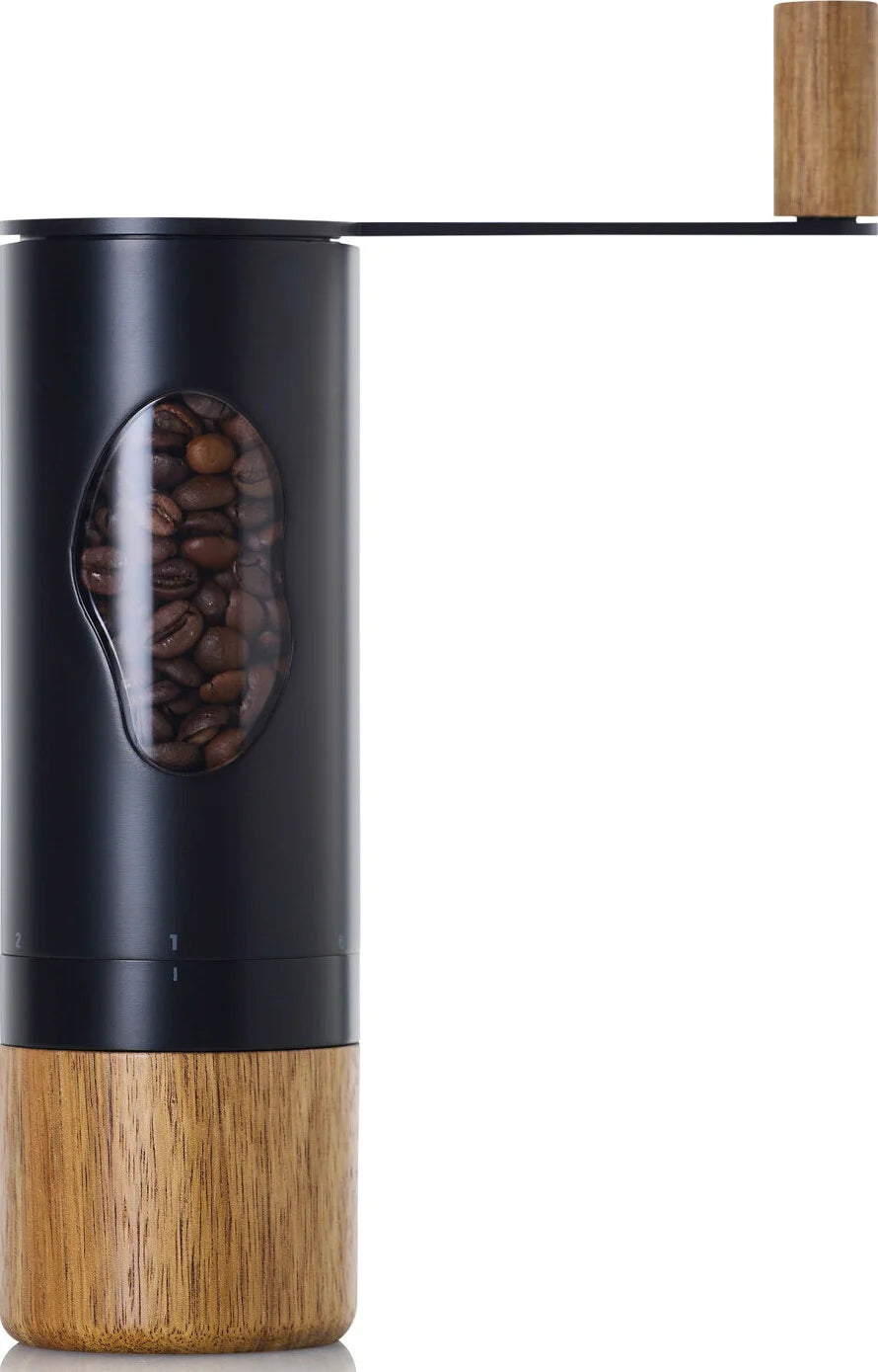 AdHoc Mrs Bean Manual Coffee Grinder – Acacia / Black Stainless Steel