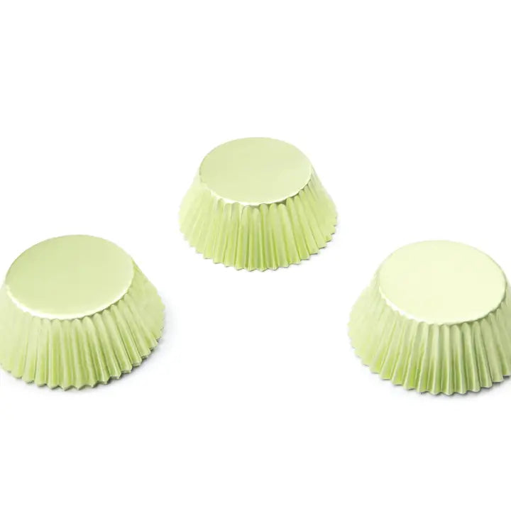 Fox Run Light Green Foil Baking Cups, 32 Pack