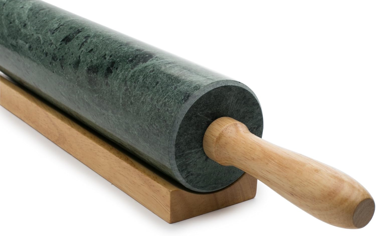 Fox Run Green Marble Rolling Pin 10"
