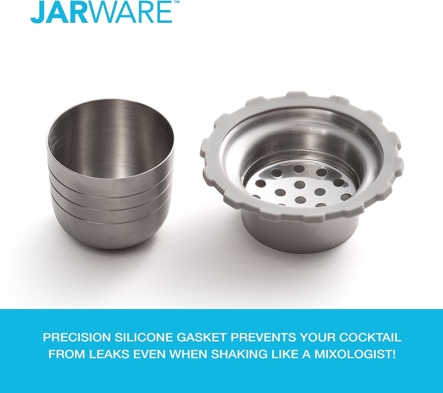 Jarware Wide Mouth Cocktail Shaker Lid for Mason Jars