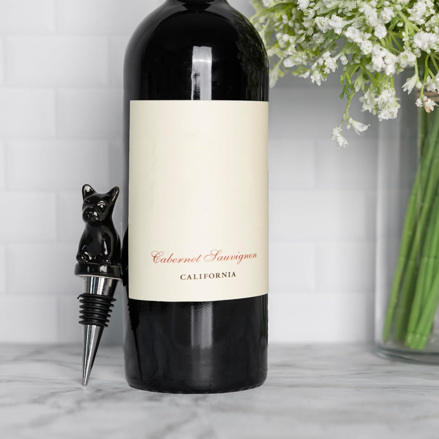 Fox Run Ceramic Bull Dog Wine Stopper
