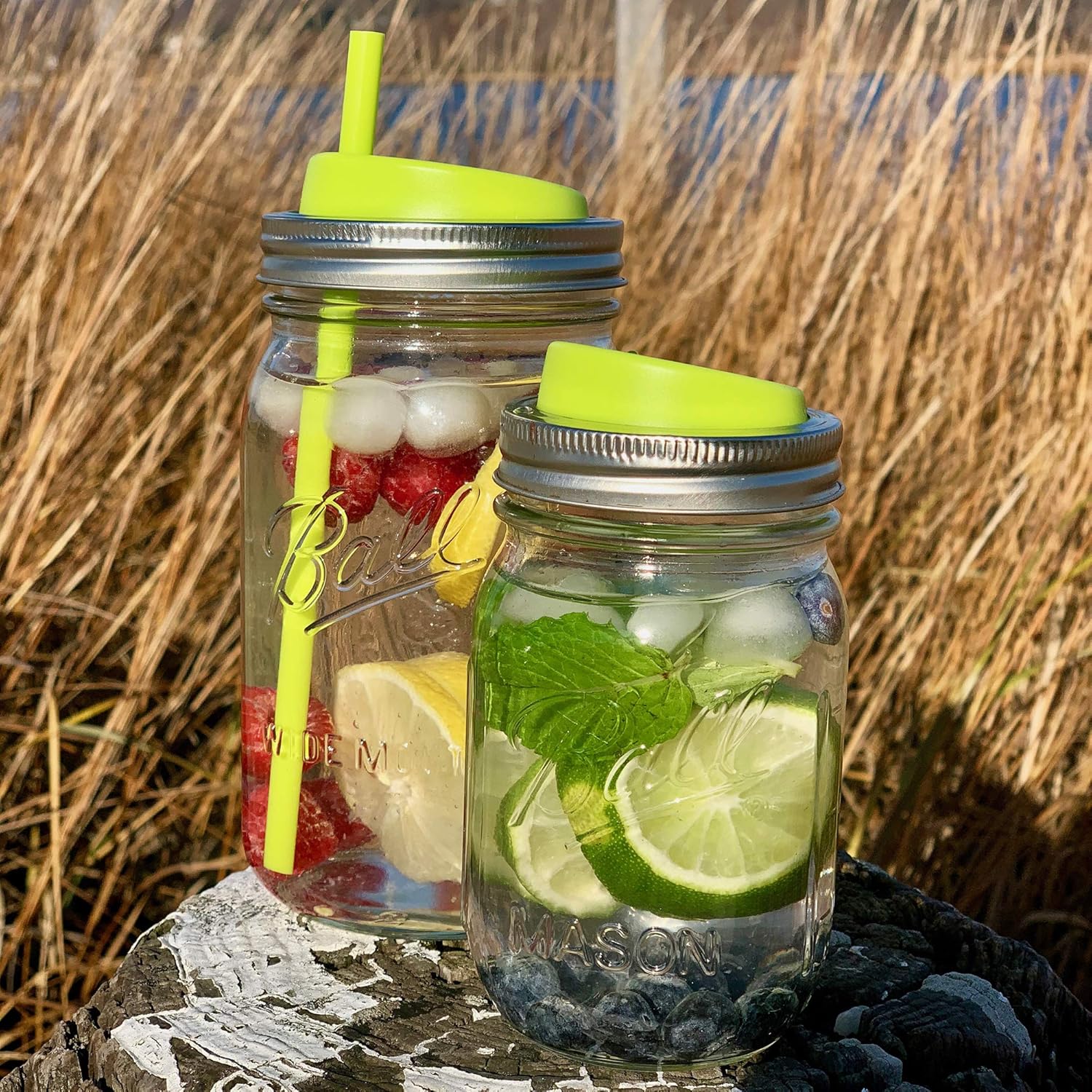 Jarware Lid and Straw Set Green