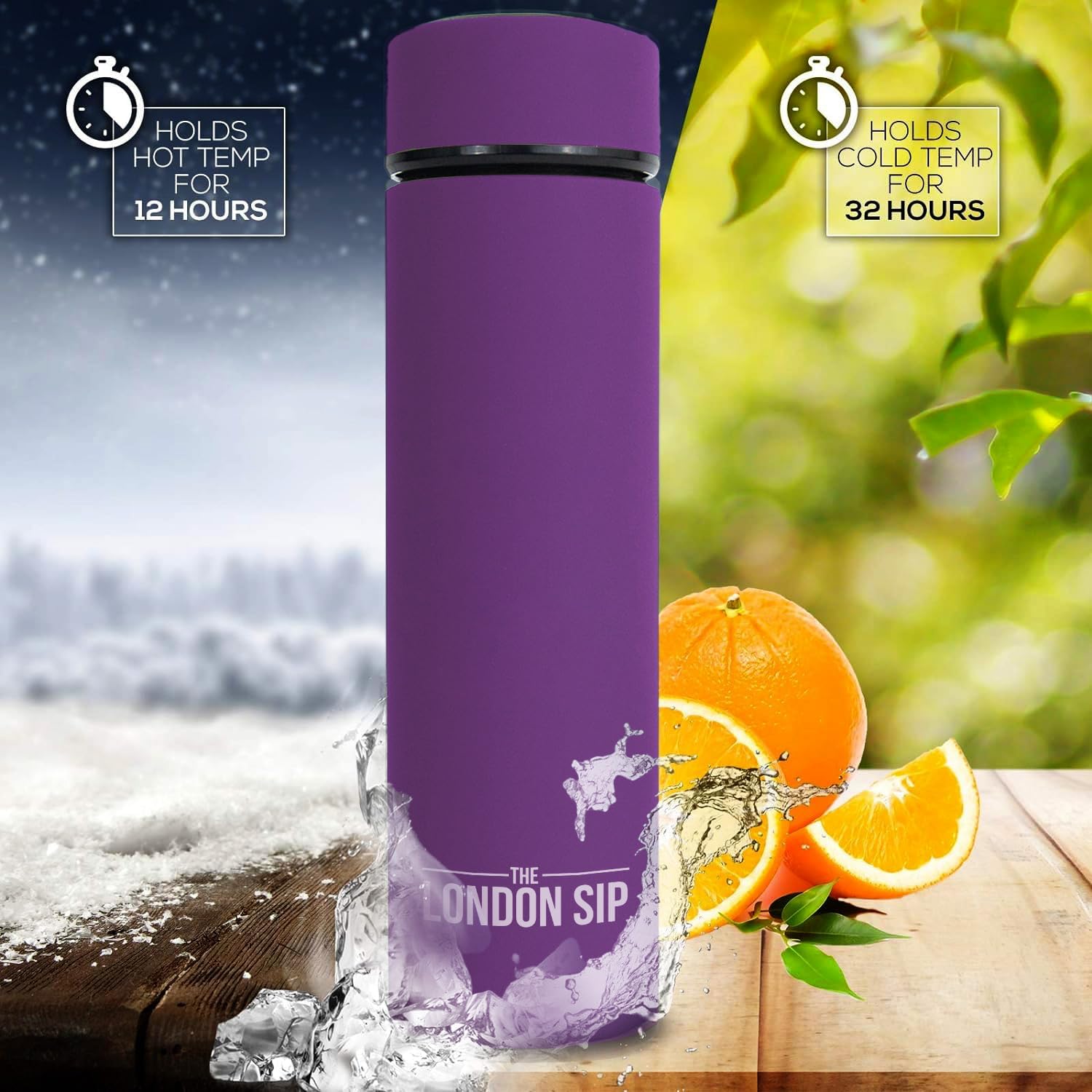London Sip Tea Infuser Bottle – Purple – 16 oz